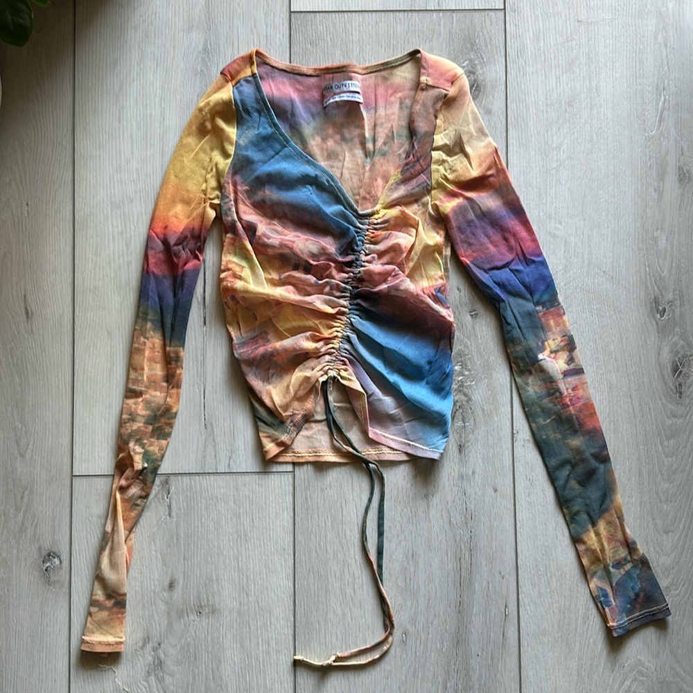 A-symmetrical mesh top by Urban Outfitters // Size XS